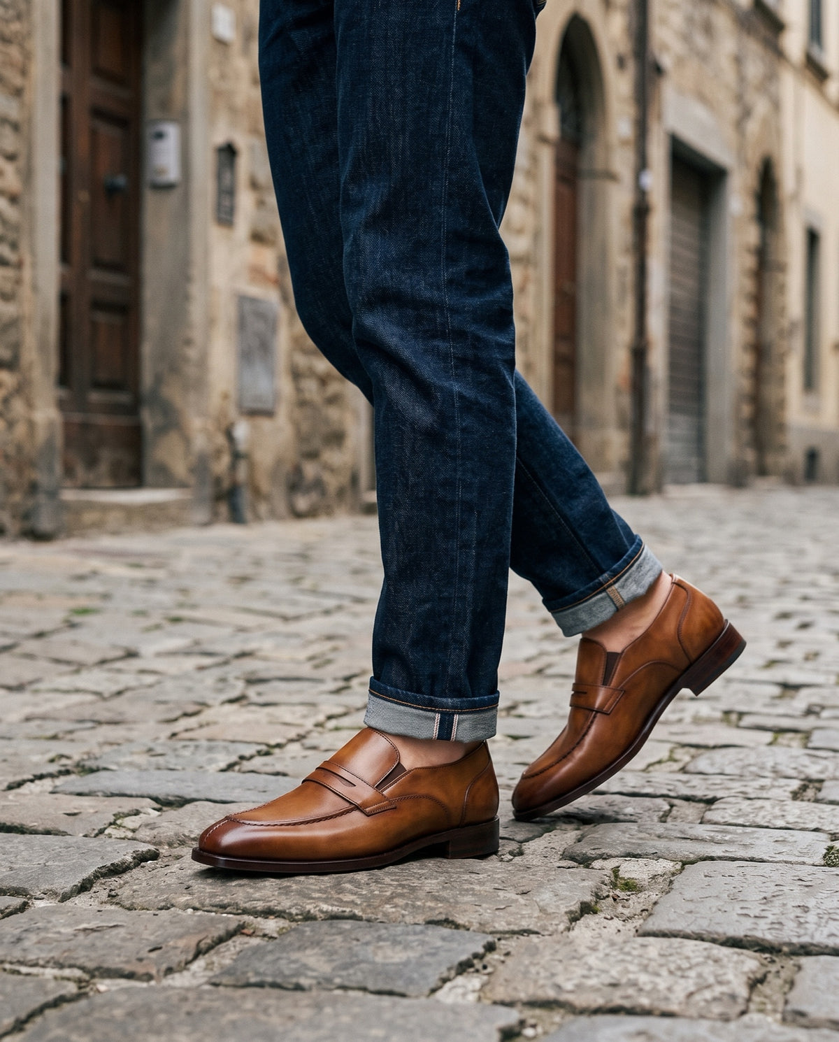 Height Increasing Tan Patina Leather Otranto Penny Loafer - 3 Inch Hidden Heel – lifestyle