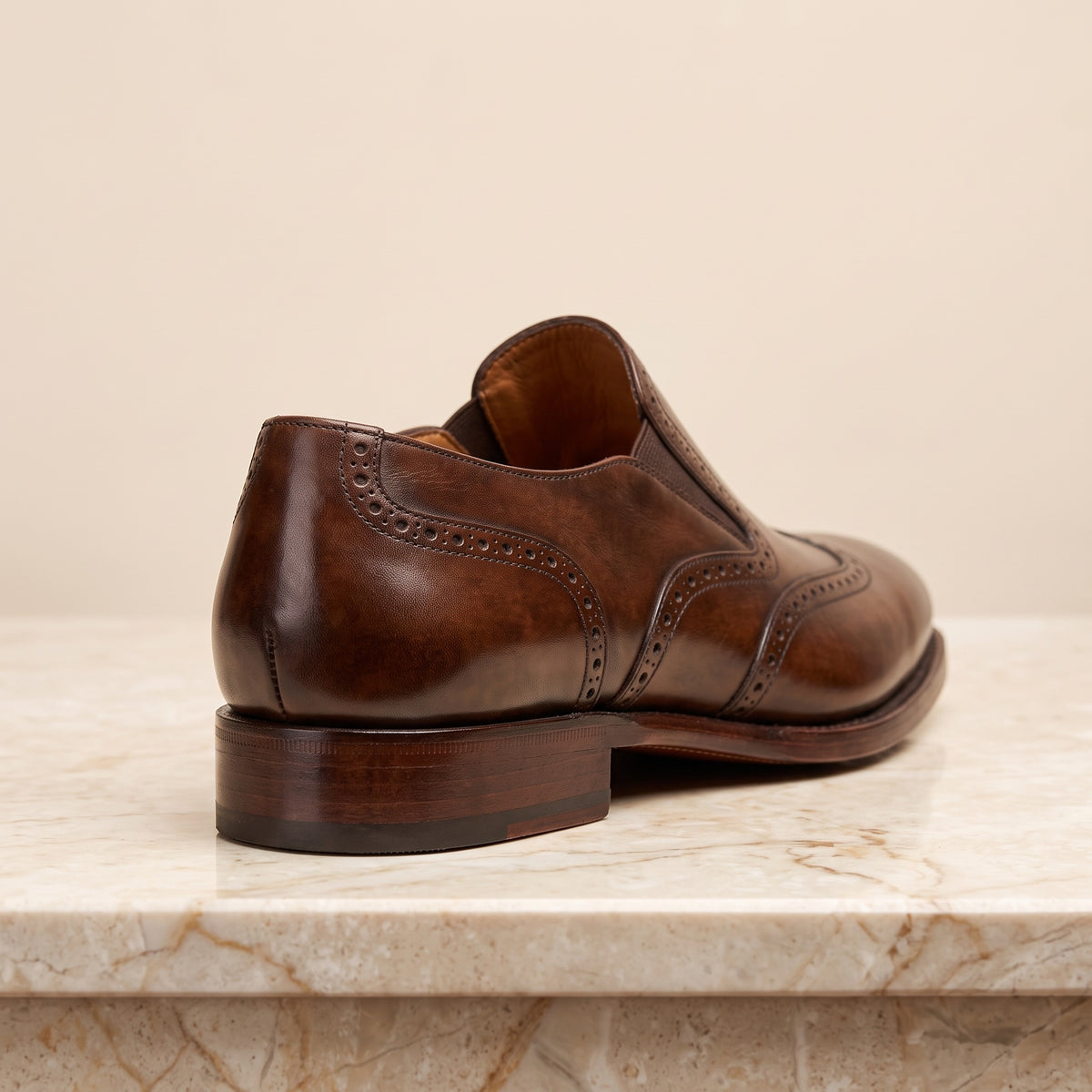 Brown Patina Leather Varenna Wingtip Slip-On – back view