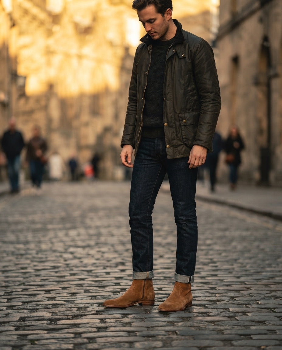 Tan Leather Scirocco Boot with Natural Leather Sole – lifestyle