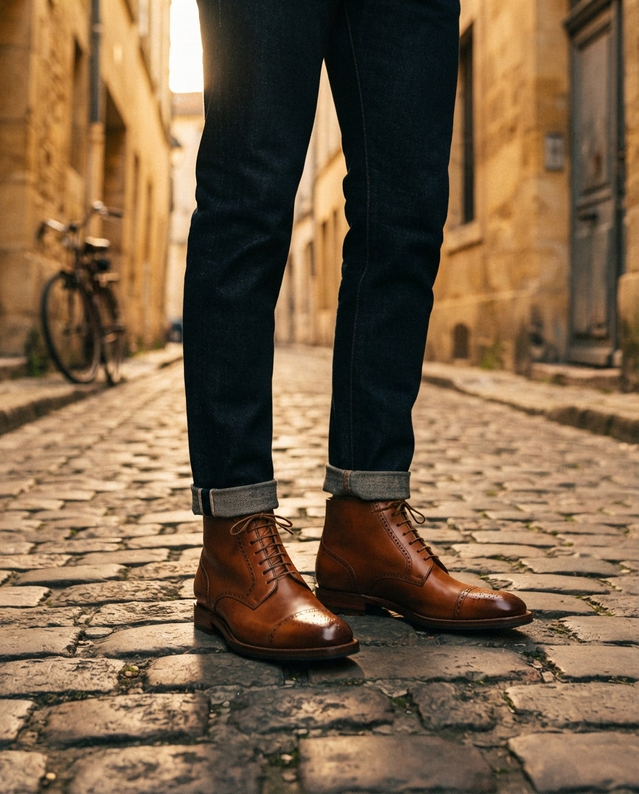 Height Increasing Tan Leather Scirocco Boot with Natural Leather Sole - 3 Inch Hidden Heel – lifestyle