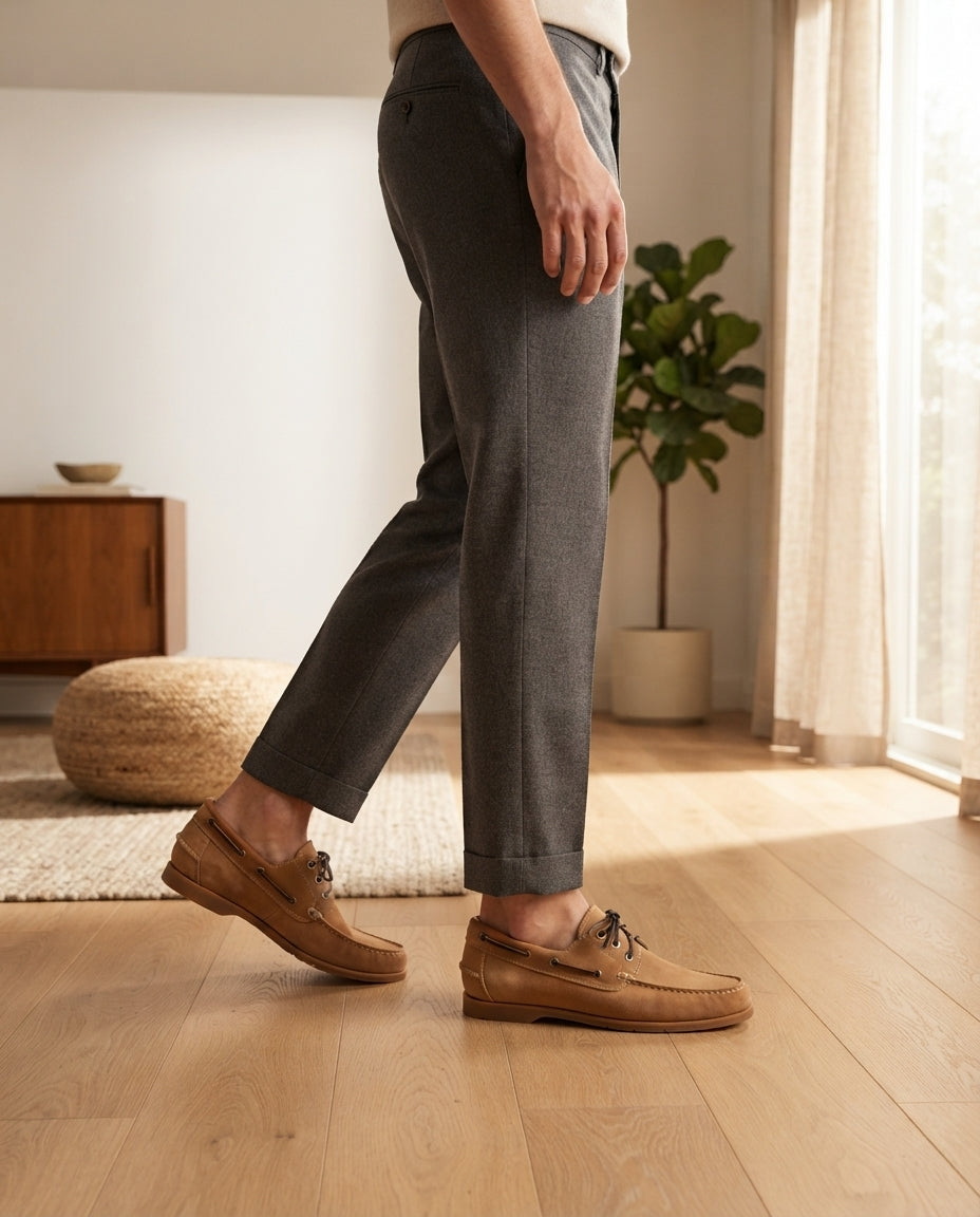 Height Increasing Tan Suede Levante Boat Shoe with Natural Rubber Sole - 3 Inch Hidden Heel – lifestyle